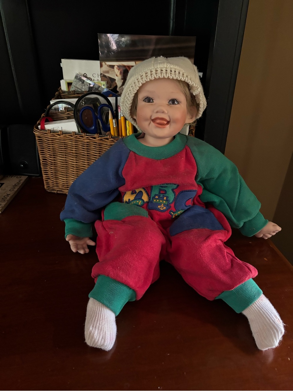 Vintage German Porcelain Baby Doll — 4-6 mo old Baby Clothes Fit
